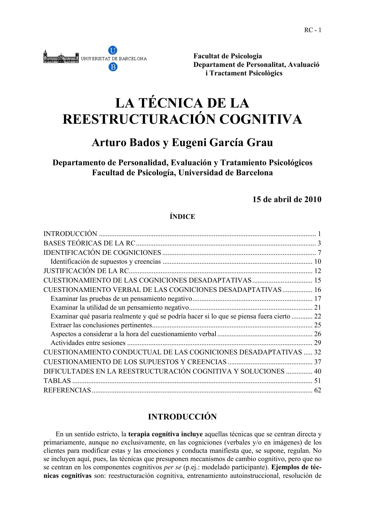Reestructuracin cognitiva